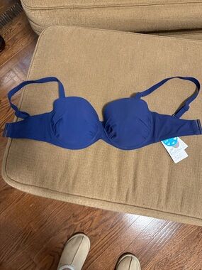 Classic Navy Push-Up Bikini Top - Unbranded